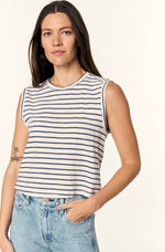 Sleeveless Babe Tee ~ Sloppy Stripe