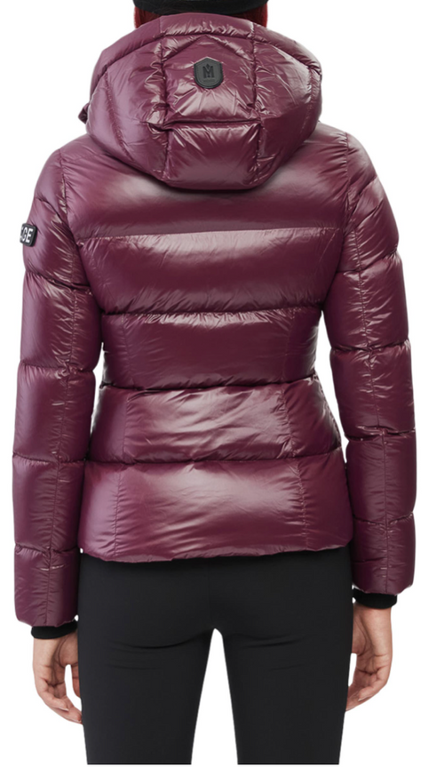 Madalyn Lustrous Light Down Jacket w/ Hood ~ Wine