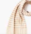 Taupe & White Houndstooth Cashmere and Wool Scarf