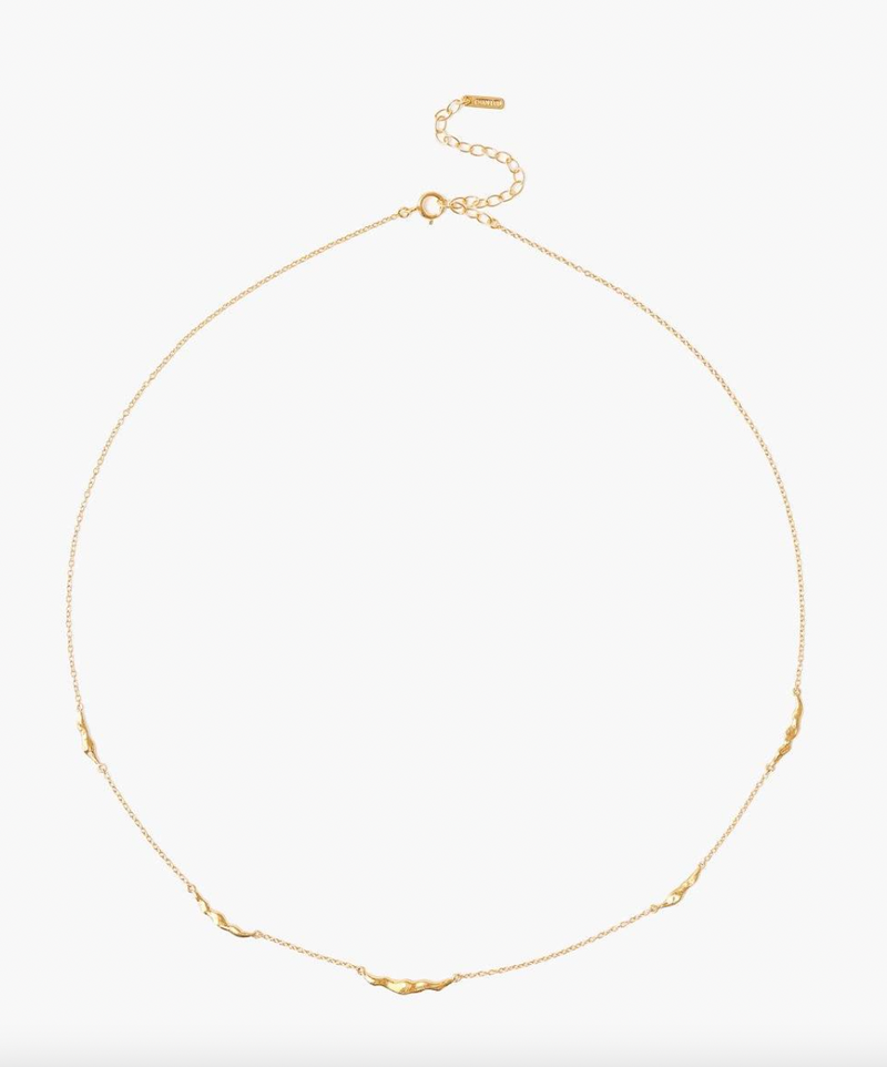 Gold Crescent Link Necklace