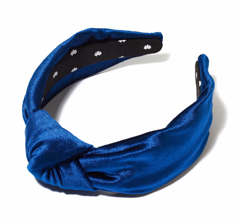 Electric Blue Velvet Knotted Headband