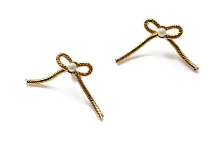 Bow Stud Earrings ~ Gold