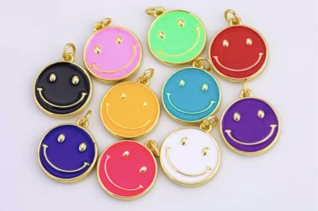 Gold Filled Gable Chain with Happy Face Charm
