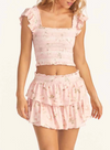 Ruffle Mini Skirt ~ Ballet Pink
