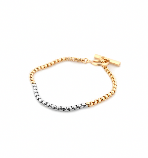 Metal & Enamel Box Chain Bracelet