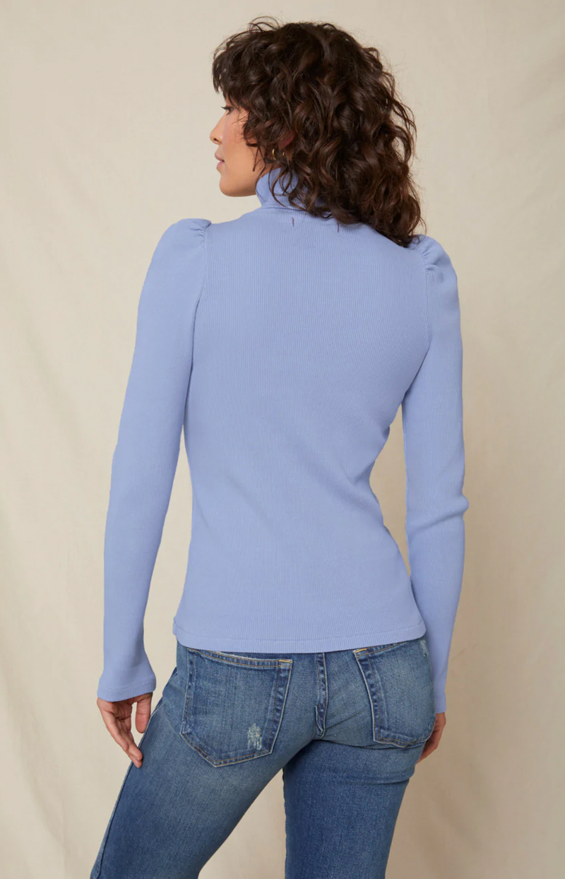 Puff Sleeve Turtleneck Iris