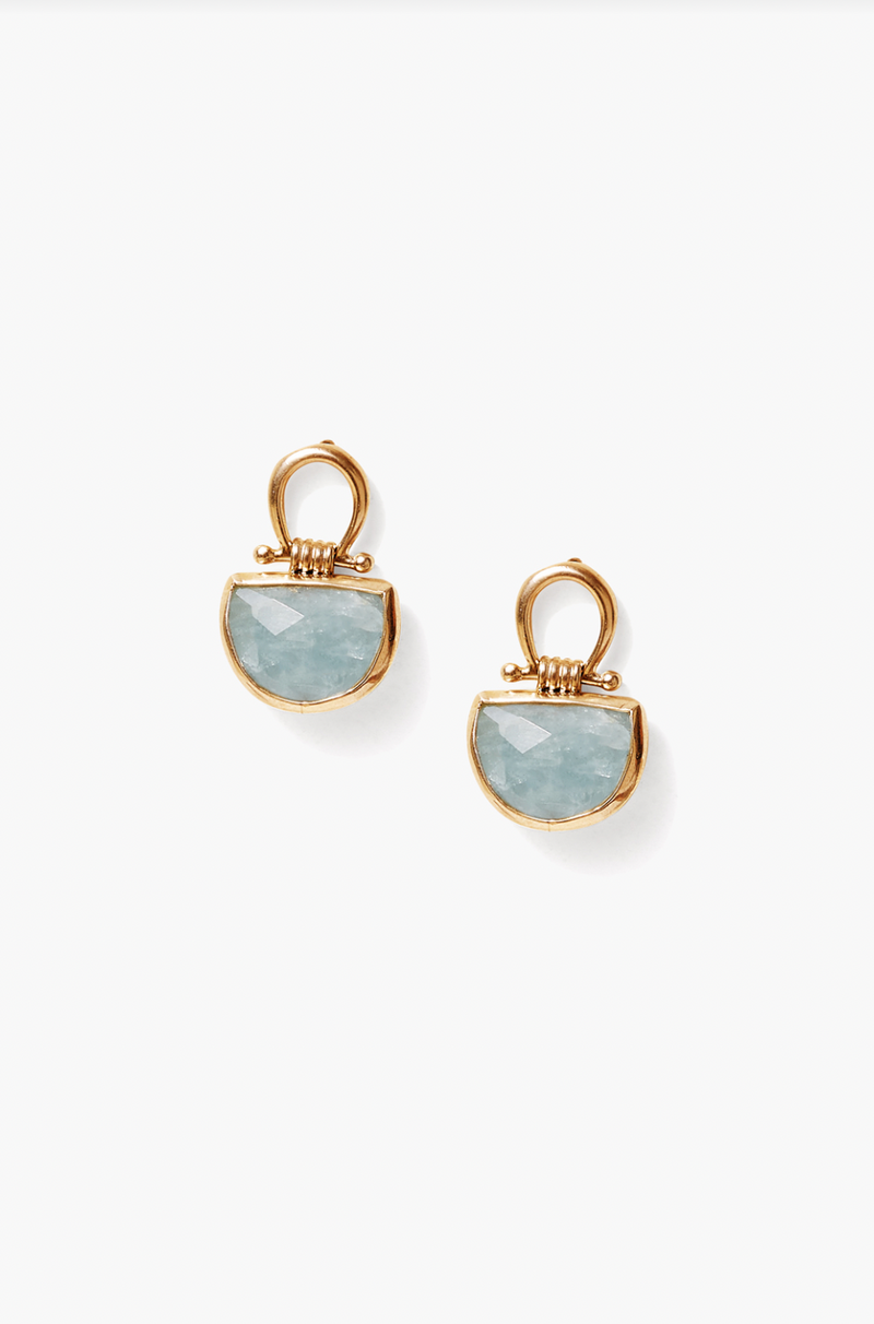 Luna Stud Earrings ~ Aquamarine