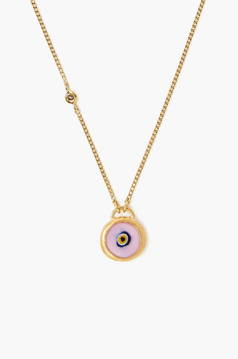 Evil Eye Necklace ~ Pink