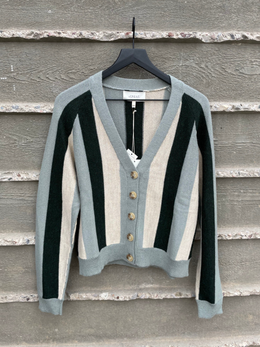 Varsity 2025 stripe cardigan