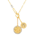 Double Coin Pendant Zodiac and Constellation Necklace