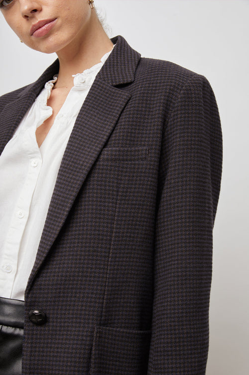 Windsor Blazer ~ Midnight Brown Mini Check