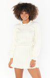 Ridley Ruffle Skirt ~ Cream Cable Knit