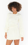 Ridley Ruffle Skirt ~ Cream Cable Knit