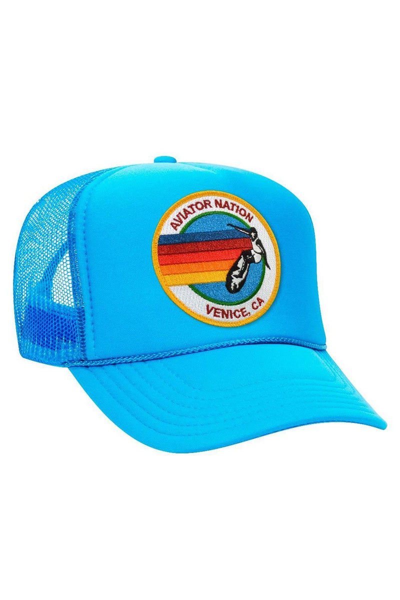 Vintage Low Rise Trucker Hat ~ Neon Blue