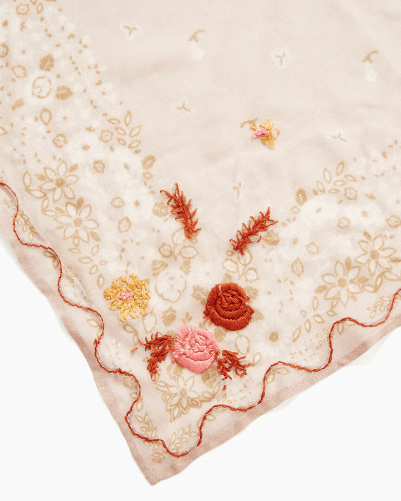 Embroidered Floral Bandana