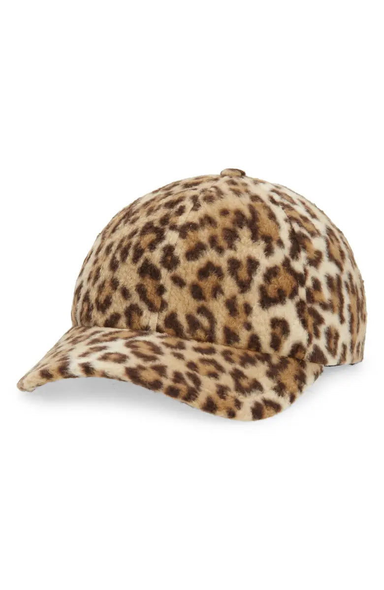Leopard Fleece Baseball Cap