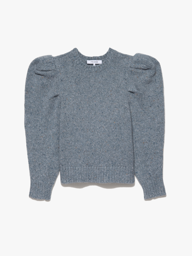Pleated Sleeve Sweater ~ Chambray Blue