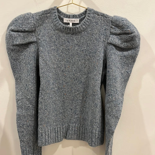 Pleated Sleeve Sweater ~ Chambray Blue