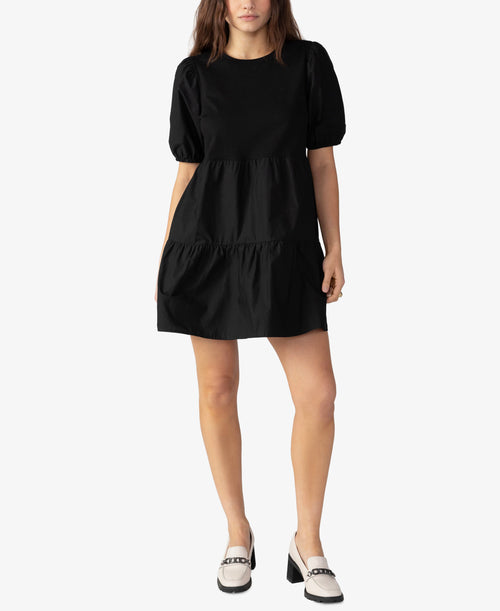 Poplin Mix Dress ~ Black