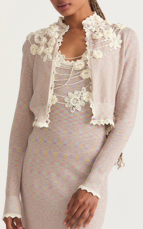 Melon Embroidered Cardigan