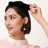 Jet Crystal Lily Earrings