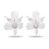 Crystal Lily Earrings ~ Mother of Pearl