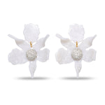 Crystal Lily Earrings ~ Mother of Pearl