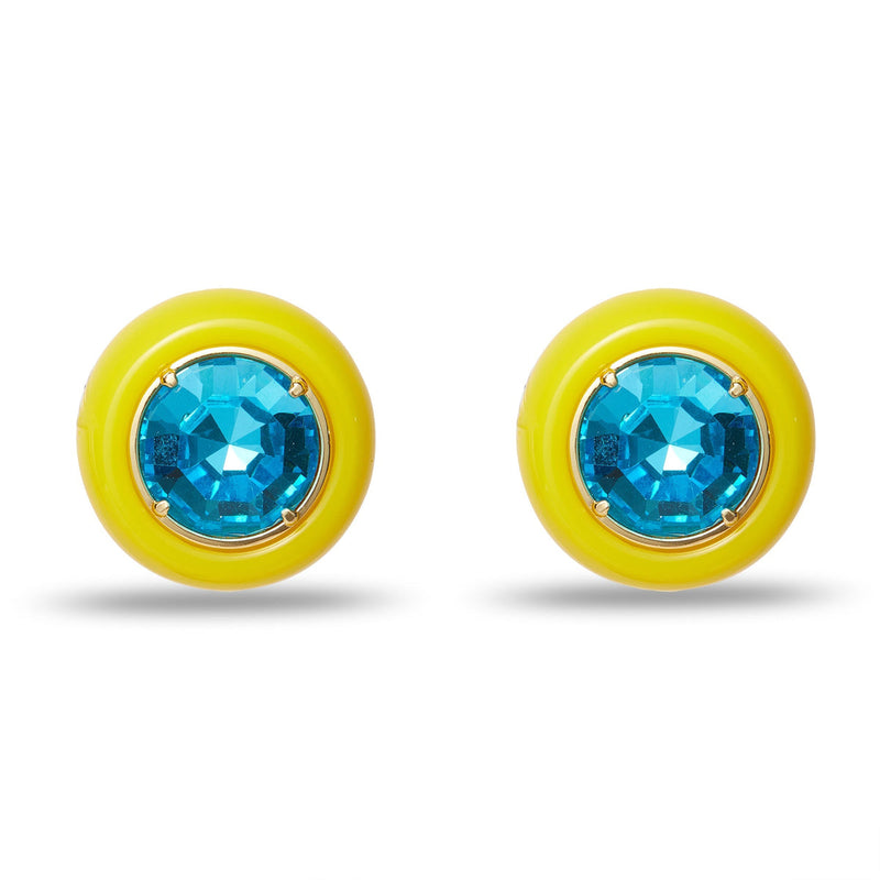 Gumball Button Earrings ~ Canary Yellow