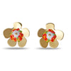 Gold Fiore Button Earrings