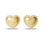 Gold Lace Heart Clip On Earrings