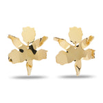 Gold Metal Small Paper Lily Earrings