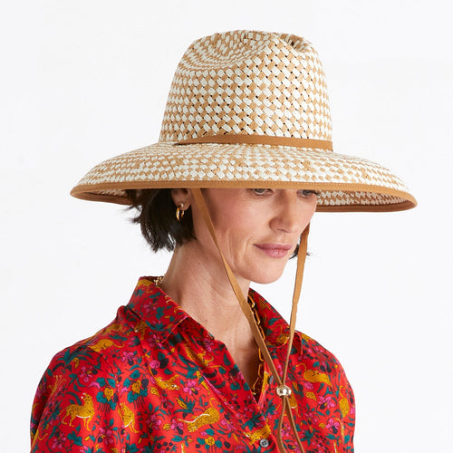 Natural Straw Checkered Hat