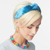 Electric Turquoise Crushed Velvet Knotted Headband