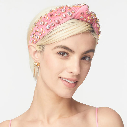Breast Cancer Awareness Crystal Knotted Headband