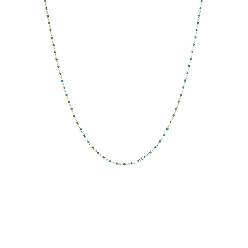 Delicate Beaded Natural Stone Necklace ~ Turquoise