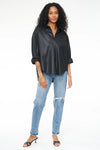 Sloane Long Sleeve Oversized Button Down Shirt ~Slate Black