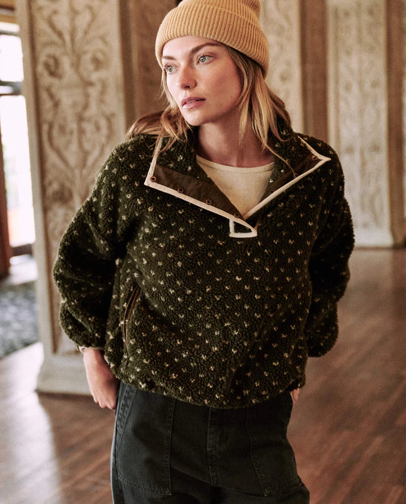 Countryside Plush Pullover Olive Heart Check