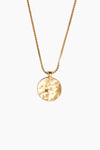 Diamond Gold Hammered Coin Necklace
