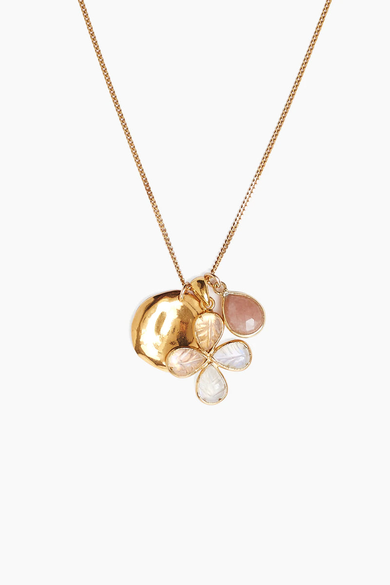 Moonstone Clover Charm Necklace