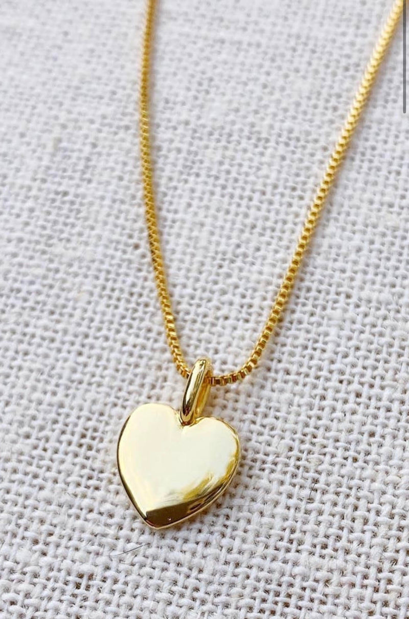 Heart Droplet Shiny Gold Necklace